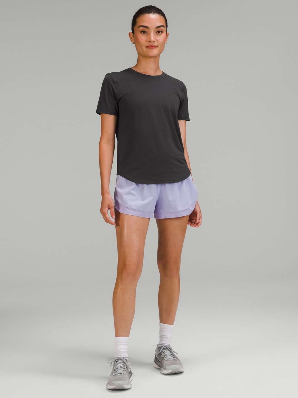 lululemon athletica Women’s High Neck Run and Train Tee - Graphite Grey